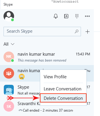 Delete skype app from computer